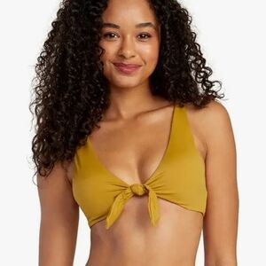 RVCA Nwt! Standard Tie Front Swimsuit Bikini Top